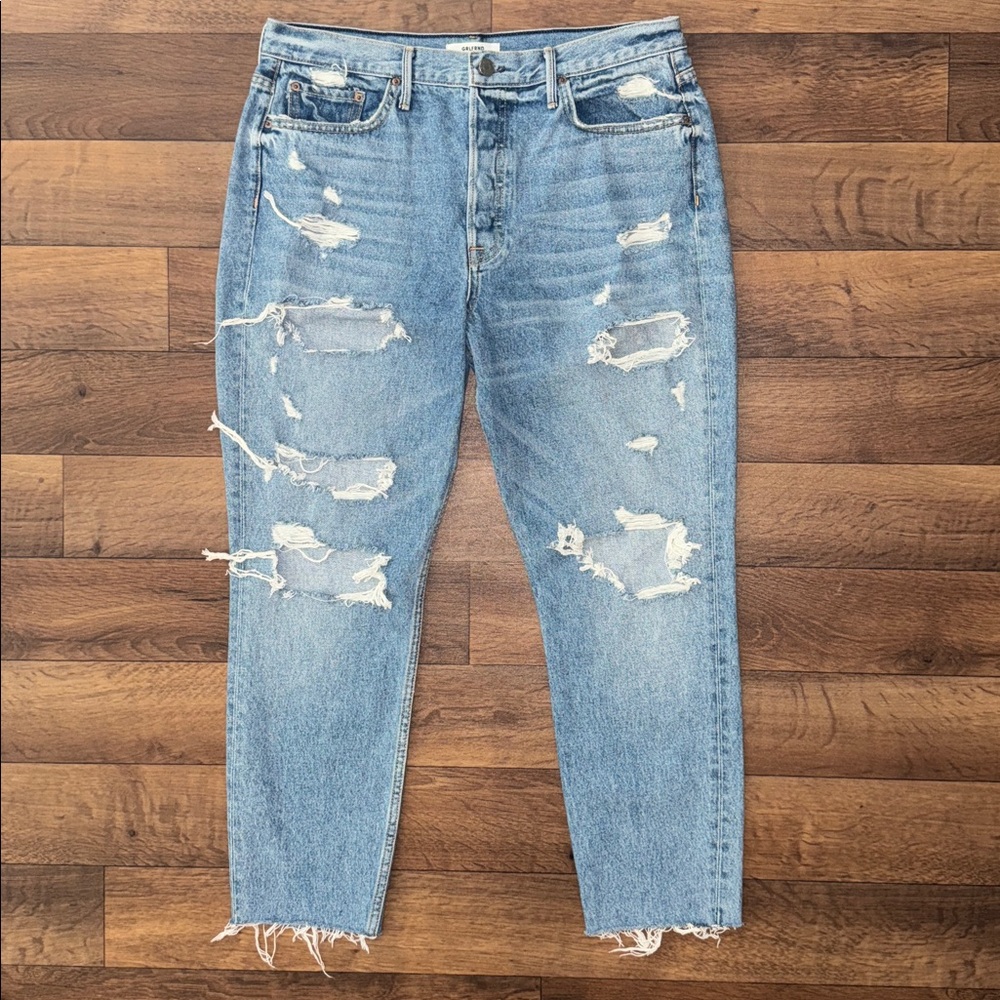 GRLFRND Size 32 Karolina Distressed Jeans In Color Hey Jude 100% Cotton Revolve